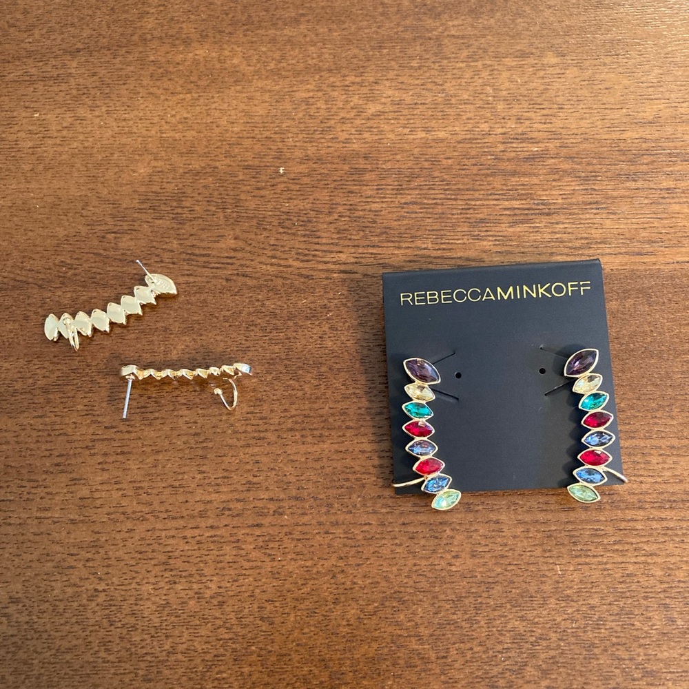 🎈3/$25🎈Rebecca Minkoff Multi Color Gold Earrings 🆕 - Picture 3 of 3